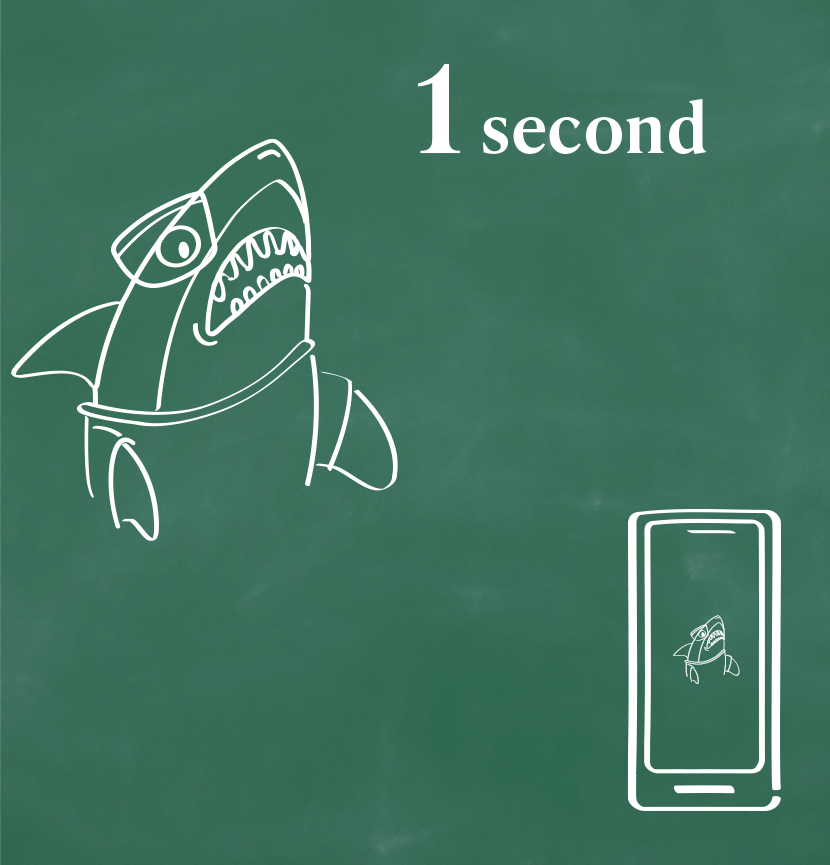 Animated dolly zoom effect with a shark